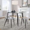 Clara - 5 Piece Contemporary Dining Set - Black / Clear - Image 5
