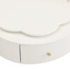 Modern Round Coffee Table (Set of 2), 360 Degree Rotatable Flower Shaped Top With 2 Drawers, Top Circle Side Table End Table With Glass For Living Room - Off White - Image 13