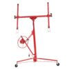 Red Carbon Steel Drywall Lift 11' Panel Hoist With Rolling Caster And Lockable Tool Jack - Red - Image 6