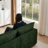 Modern Modular Sectional Sofa Set With Movable Ottoman Chenille, L Shaped - Green - Image 5