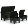 Dover - 3 Piece Storage Ottoman - Midnight Black - Image 3