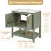 Bathroom Vanity With Sink And Versatile Storage - Green - Image 8