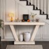 Vintage Distressed Wood Entryway Bench With 2 Tier Storage Cabinet - Rustic Antique Natural - Image 2