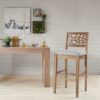Carmel - Upholstered Barstool With Cracked Ice Pattern - Light Gray - Image 2