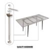 Modern Extendable Dining Table And Chair Set With Top And Metal Base, Table And Chairs For 2 - 6 People - Beige / White - Image 19