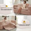 Multi Functional Sectional Sofa Bed With Independent Chaise Lounge And Functional Blanket - Pink - Image 15