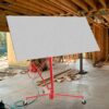 Red Carbon Steel Drywall Lift 11' Panel Hoist With Rolling Caster And Lockable Tool Jack - Red - Image 2