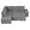 Versatile L Shaped Sofa Bed With Storage, Cup Holders, USB Ports Chenille - Gray - Image 12