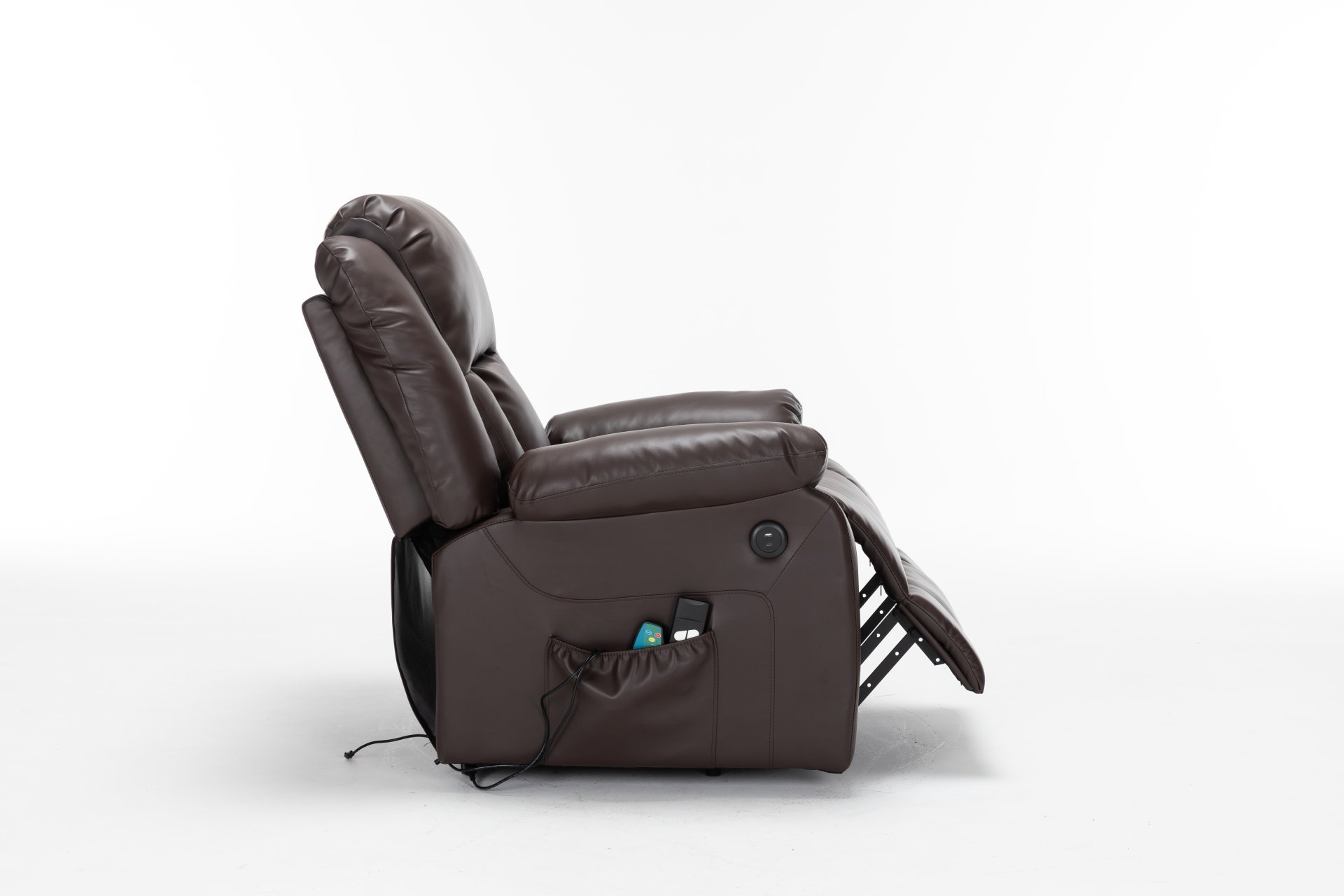 Electric Power Massage Recliner Chair - Dark Brown - Image 6