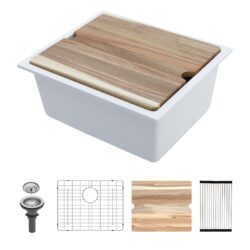 Workstation Undermount Kitchen Sink - White
