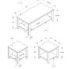 Table Set, Coffee, End, Side, Accent For Living Room Transitional (Set of 3) - Black - Image 4
