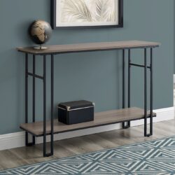 Accent Console Table For Entryway, Contemporary And Modern - Taupe / Black