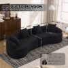 Chenille Curved Modular Sectional Sofa With High Density Foam - Black - Image 4