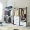 Fiona - Contemporary Wood And Metal Walk In Closet With 1 Drawer - White - Image 7