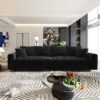 4 Seat Sofa, Convertible Deep Seat Sofa Lounge Chair For Living Room - Black - Image 6