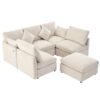 Sectional Sofa Modular U Shaped With Ottoman & USB Ports - Beige - Image 15