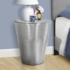 Drum Accent Side Table, Contemporary, Elegant Design - Chrome - Image 6