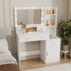 43.31" Newly Designed Smart Mirror Dressing Table With Drawers And Storage Cabinet, Dressing Table With Dressing Pad For Bedroom, Dressing Room - White - Image 6