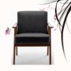Accent Chair, Classic, Mid Century Modern For Extra Seating - Black - Image 5