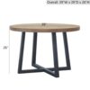 Round Dining Table With Wire Brushed Mindi Top And Mahogany Base - Wheat - Image 3