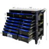 12 Layer Drawer Multi Purpose Tool Cart With Wheels And Iron Top - Black / Blue - Image 3