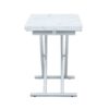 Modern Minimalist Multifunctional Lift Table With Metal Legs - White / Silver - Image 6