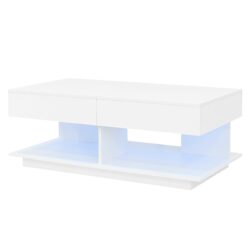 Extendable Coffee Table, Multifunctional Adjustable Coffee Table With Hidden Storage Space For Living Room - White