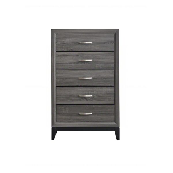 Glasgow - Chest Wood 5 Drawer Storage - Gray