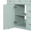 36" Bathroom Vanity With Sink, Soft Close Doors, Adjustable Shelves, And Hairdryer Storage - Green - Image 18