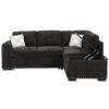Sectional Pull-Out Sofa Bed L-Shaped Corner Sofa Couch With Storage Chaise, USB Ports, Power Sockets, Cup Holder For Living Room, Bedroom, Study - Black - Image 10