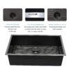 28" Undermount Kitchen Sink 16 Gauge 10" Deep Single Bowl - Gunmetal Black - Image 5