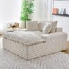 Harbor - Comfortable Luxury Sofa Turtle Fleece Fabric - White - Image 10