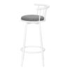 Swivel Stool Bar Height, Contemporary & Modern (Set of 2) - White / Gray - Image 3