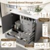 36" Bathroom Vanity With Solid Pine Frame And Soft Close Storage - Gray - Image 5