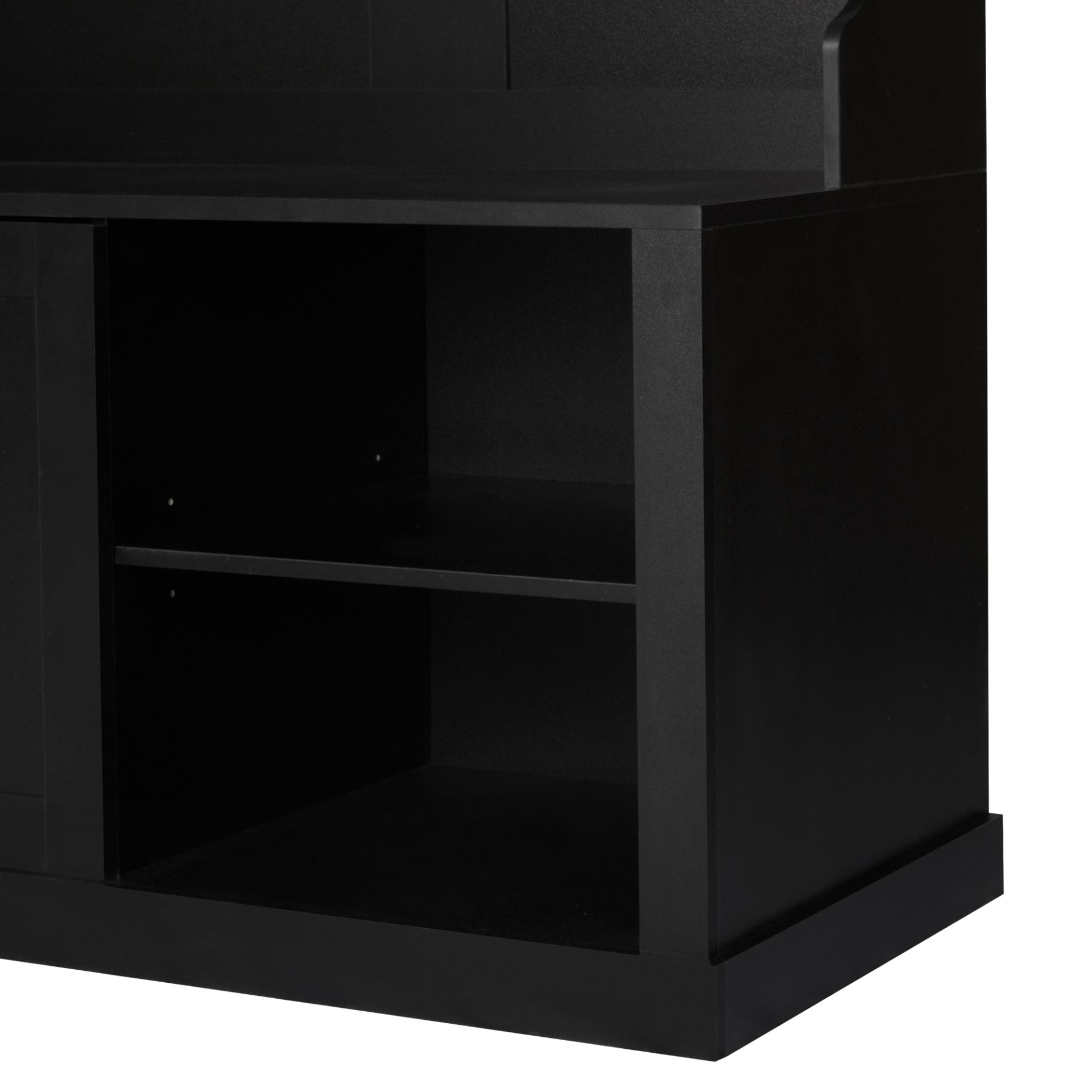 Hall Tree With 6 Hooks, Coat Hanger, Entryway Bench, 3 In 1 Design, A Spacious Drawer For Entrance, Living Room - Black - Image 17