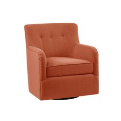 Adele - Swivel Chair With Button Tufted Back And Swivel Base - Orange