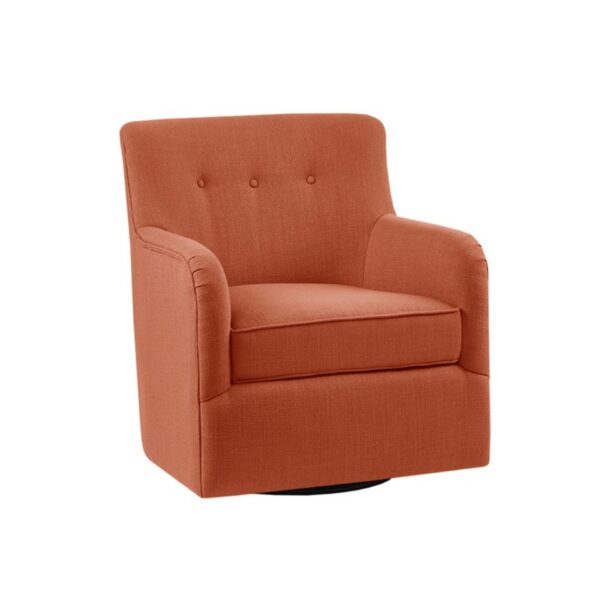 Adele - Swivel Chair With Button Tufted Back And Swivel Base - Orange