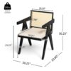 Chandigarh - Farmhouse Style Cane Upholstered Dining Chairs (Set of 2) - Black / Natural - Image 3