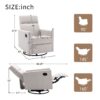 Modern Upholstered Rocker Nursery Chair Plush Seating Glider Swivel Recliner Chair - Tan - Image 3