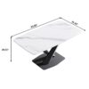 63" Modern Artificial Stone Dining Table, 6 People - White / Black - Image 3