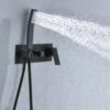 Brass Shower System With 10" Rainfall Shower Head And Handheld Sprayer - Matte Black - Image 7