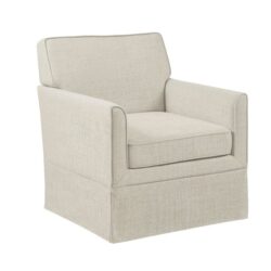 Slipcover Accent Armchair With Track Arm Silhouette - Cream