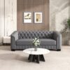 Sofa With Legs, Upholstered, Thick Removable Seat Cushion, 3 Seater - Gray - Image 3