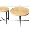 Coffee And End Table Set Waterproof Cover, Distressed Cylindrical Design, Legs Classic Rustic Charm (Set of 2) - Oak Natural Wood / Antique White - Image 7