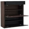 Modern Extendable & Rotating Cabinet With Drawer And Flip Doors For Versatile Storage - Black / Dark Walnut - Image 14
