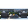 2 Piece Rattan Patio Set With Cushions And Charcoal Fire Pit - Espresso - Image 2