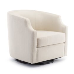 Isabelle - Swivel Glider Barrel Chair - Natural