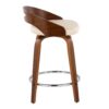 Cassis - Mid-Century Modern Fixed Height Counter Stool With Swivel (Set of 2) - Beige / Walnut - Image 3