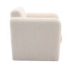 Modern Accent Chair Lambskin Sherpa Fabric Upholstered Comfy Reading Armchair With Pillow - Cream - Image 12