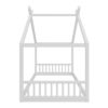 Twin Size Montessori Style House Bed For Kids, Floor Bed Frame With Headboard And Footboard, Fence Bed For Girls, Boys, Slat Not Included - White - Image 6